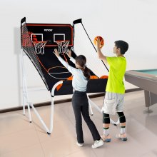VEVOR Taitettava Indoor Double Shot Basketball Arcade Game 2 pelaajan 5 palloa