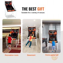 VEVOR Foldable Indoor Double Shot Basketball Arcade Game 2 Player 4 Balls