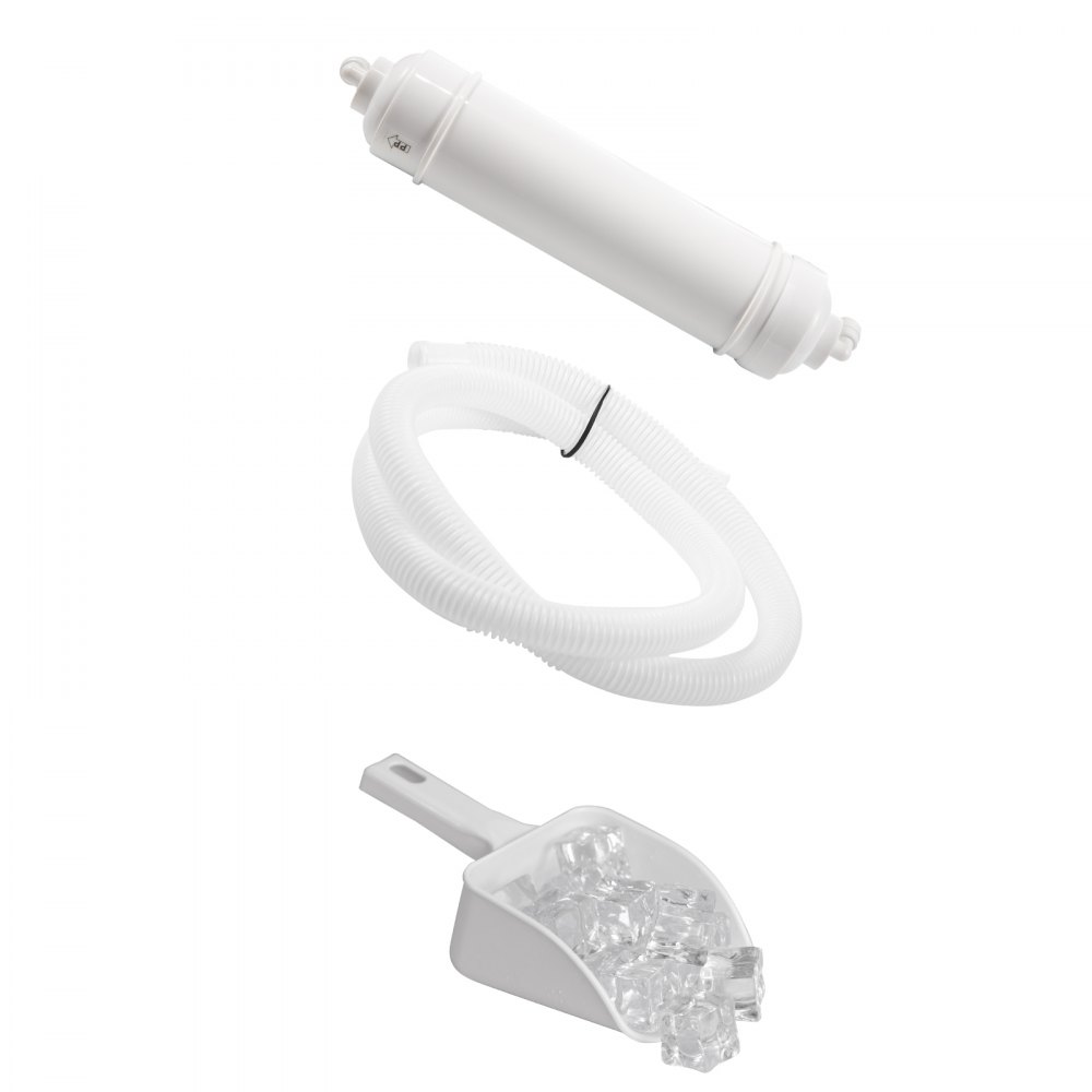 VEVOR Máquina de hielo portátil automática de 110 V, 70 libras/24 horas, 350 W con almacenamiento de 11 libras, 36 piezas por bandeja, funcionamiento automático, luz azul, incluye filtro de agua, tubo de drenaje, cuchara
