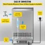 VEVOR Máquina de hielo portátil automática de 110 V, 70 libras/24 horas, 350 W con almacenamiento de 11 libras, 36 piezas por bandeja, funcionamiento automático, luz azul, incluye filtro de agua, tubo de drenaje, cuchara