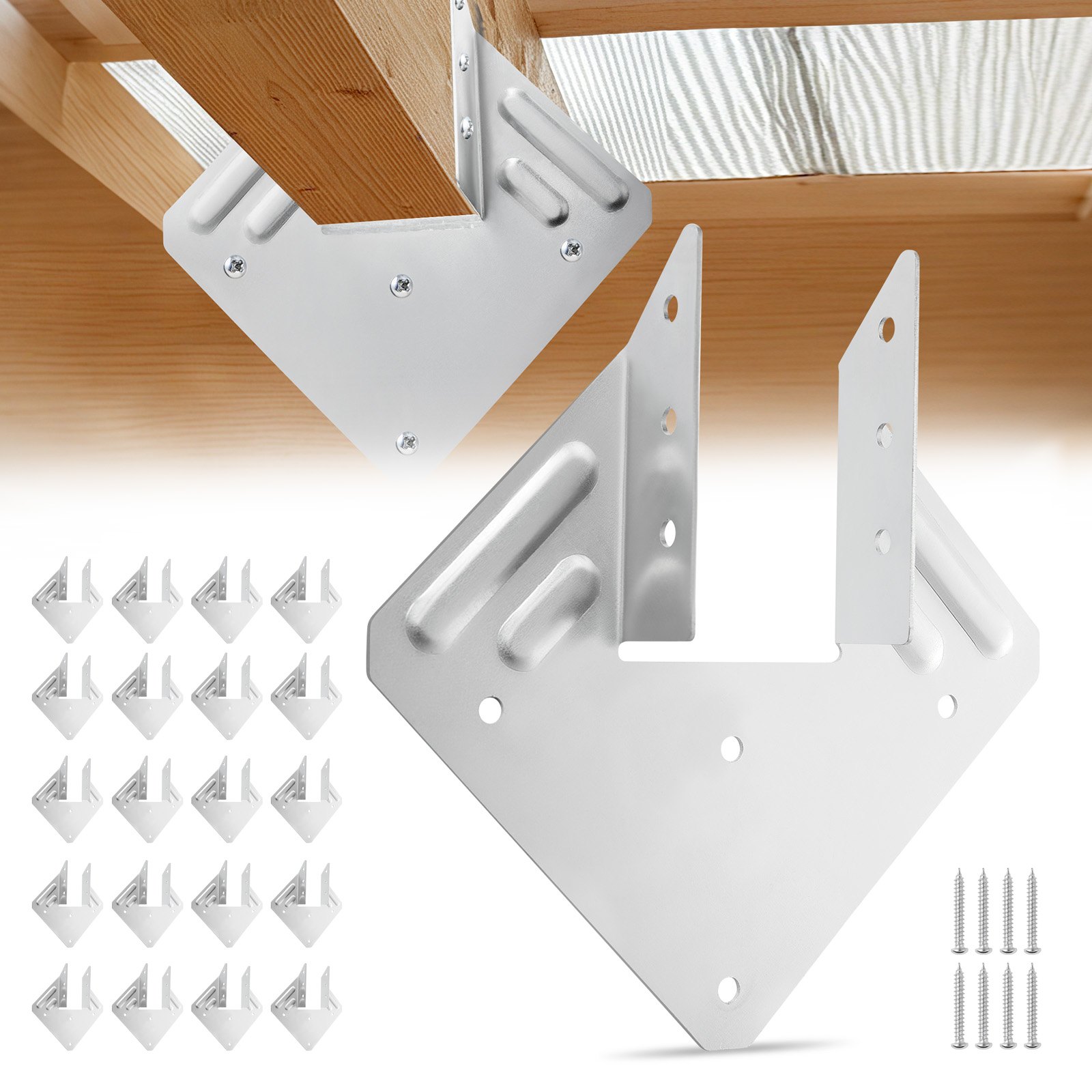 VEVOR Hurricane Ties for Rafter, Inner Size 5.31x1.57x2.48 in / 135x40x63 mm, Heavy Duty Hurricane Straps, Heavy Duty Rafter Ties Brackets Joist Hangers for Roof Beam Wooden Construction, 25 Pcs