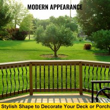 VEVOR Deck Balusters, 51 Pack Metal Deck Spindles, 32.25\"x1\" Staircase Baluster with Screws, Iron Deck Railing for Wood and Composite Deck, Stylish Baluster for Outdoor Stair Deck Porch