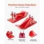 VEVOR Tractor Bucket Protector, 2PCS Heavy Duty Steel Bucket Edge Protectors, Edge Tamer Anti-Skid Device with Double Hexagon Lock Nuts and Bolts, for Snow, Leave Removal & Spreading Gravel (Red)
