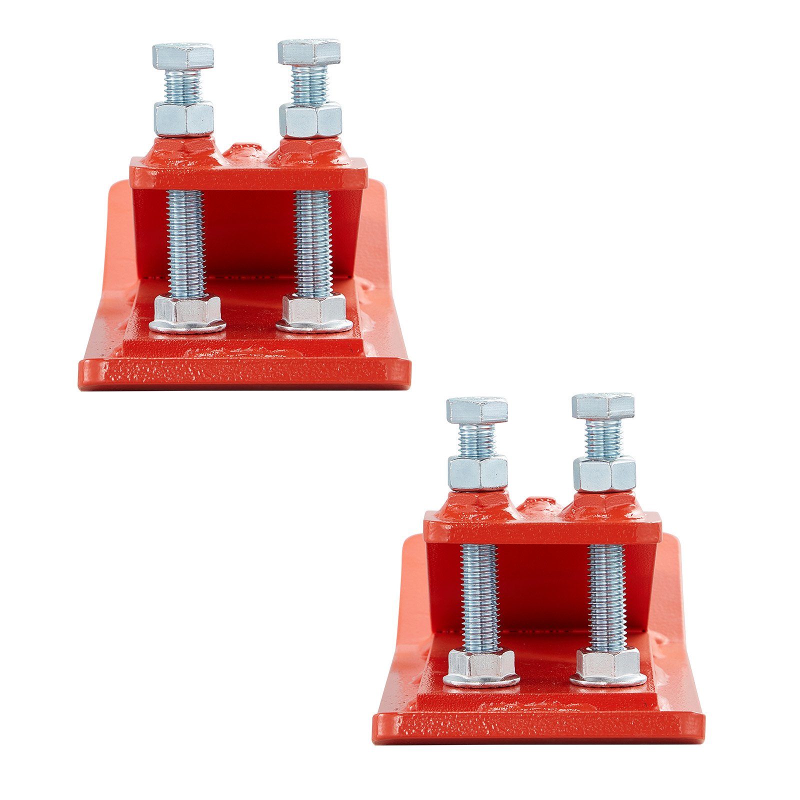 VEVOR Tractor Bucket Protector, 2PCS Heavy Duty Steel Bucket Edge Protectors, Edge Tamer Anti-Skid Device with Double Hexagon Lock Nuts and Bolts, for Snow, Leave Removal & Spreading Gravel (Orange)