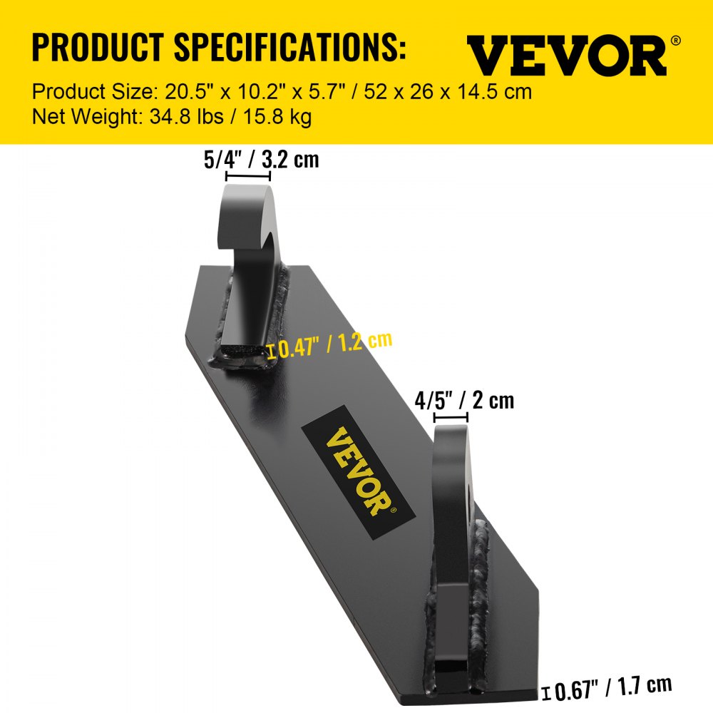 VEVOR Tractor Mounting Brackets 1 1/4" Top Bracket Weld on Quick Attach Adapter Loader Tractors 4/5" Bottom Bracket Attachments Mounting Brackets Pair Fits for John Deere Front Tractor Accessories