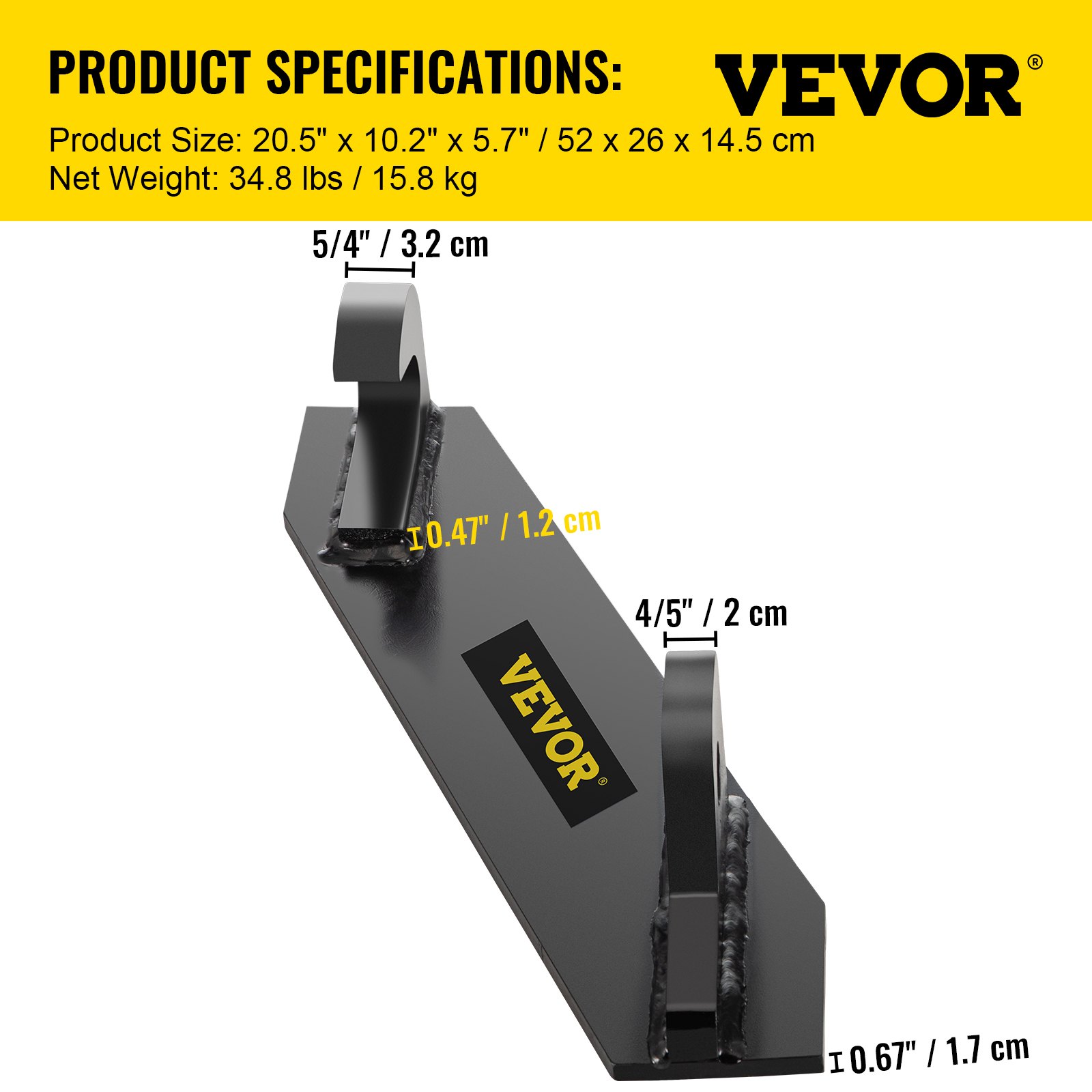 VEVOR Tractor Mounting Brackets 1 1/4" Top Bracket Weld on Quick Attach Adapter Loader Tractors 4/5" Bottom Bracket Attachments Mounting Brackets Pair Fits for John Deere Front Tractor Accessories