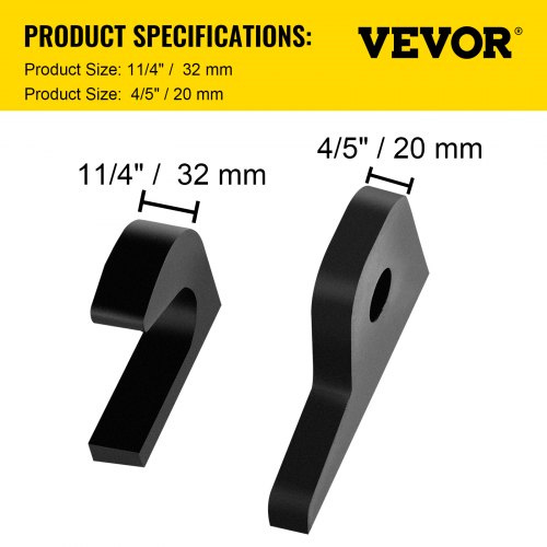 VEVOR Loader Bucket Forks 1 1/4" Thick Hook Brackets Tach Weld on Loader Tractor 4/5" Bottom Brackets Quick Attach Mount Brackets Set of 4 Pieces Fits for John Deere Front Tractor Accessories
