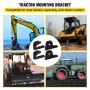 VEVOR Loader Bucket Forks 1 1/4\" Thick Hook Brackets Tach Weld on Loader Tractor 4/5\" Bottom Brackets Quick Attach Mount Brackets Set of 4 Pieces Fits for John Deere Front Tractor Accessories