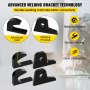 VEVOR Loader Bucket Forks 1 1/4\" Thick Hook Brackets Tach Weld on Loader Tractor 4/5\" Bottom Brackets Quick Attach Mount Brackets Set of 4 Pieces Fits for John Deere Front Tractor Accessories