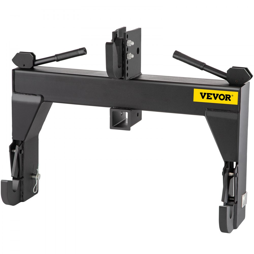 VEVOR 3-point quick hitch with black finish and yellow branding.