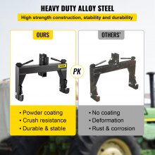 VEVOR 3-Point Quick Hitch, 1360 kg Lifting Capacity Tractor Quick Hitch, 70 cm Between Lower Arms Attachments Quick Hitch, No Welding & 5 Level Adjustable Bolt, Adaptation to Category 1 & 2 Tractors