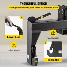 VEVOR 3-Point Quick Hitch, 1360 kg Lifting Capacity Tractor Quick Hitch, 70 cm Between Lower Arms Attachments Quick Hitch, No Welding & 5 Level Adjustable Bolt, Adaptation to Category 1 & 2 Tractors