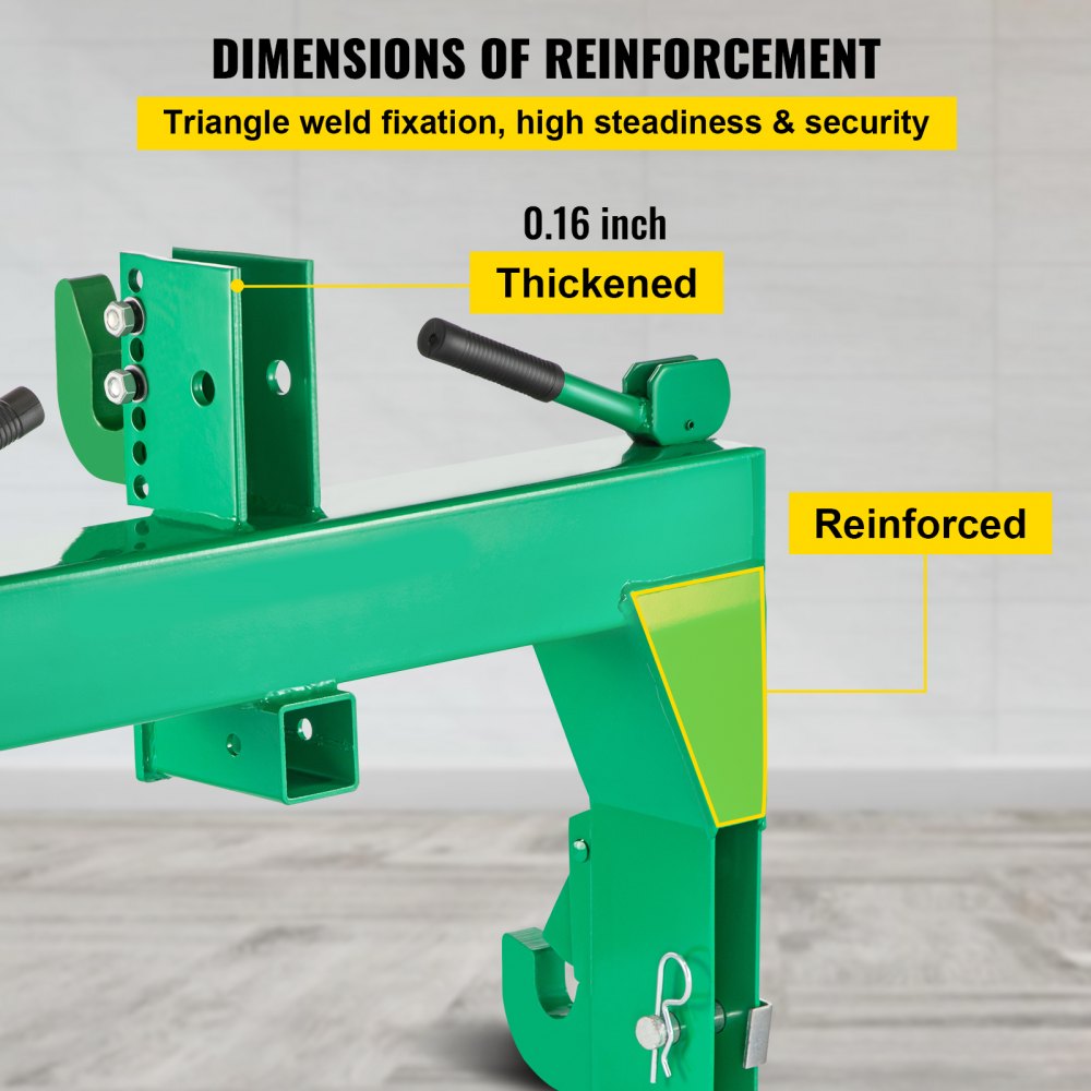 VEVOR 3-Point Quick Hitch, 3000 LBS Lifting Capacity Tractor Quick Hitch, 28.31\" Between Lower Arms Attachments Quick Hitch, No Welding & 5 Level Adjustable Bolt, Adaptation to Category 1 & 2 Tractor