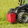 Caja de lastre VEVOR, lastre de tractor de categoría 1 de 3 puntos resistente a la corrosión con capacidad de carga de 800 lb para enganche de 2 pulgadas, acero reforzado de alta resistencia, volumen de 5 pies³, accesorio de cargador con puerta corrediza, color rojo