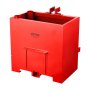 Caja de lastre VEVOR, lastre de tractor de categoría 1 de 3 puntos resistente a la corrosión con capacidad de carga de 800 lb para enganche de 2 pulgadas, acero reforzado de alta resistencia, volumen de 5 pies³, accesorio de cargador con puerta corrediza, color rojo