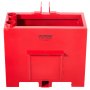 VEVOR Ballast Box, 3-Point Category 1 Tractor Ballast of 800lbs Capacity, for 2 Inch Hitch Receiver, Heavy-Duty Steel 4.3 ft³ Large Volume Loader Attachment with Sliding Door, Red