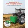 Ballast Box 3 Point Category 1 Tractor Heavy-Duty Thickened Hard Steel Green