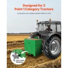 Ballast Box 3 Point Category 1 Tractor Heavy-Duty Thickened Hard Steel Green