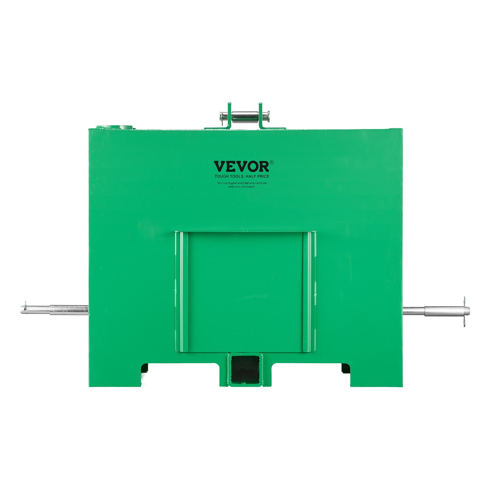VEVOR Ballast Box, 3-Point Category 1 Tractor Ballast of 800 lbs Capacity, with Standard 2 Inch Hitch Receiver, Heavy-Duty Steel 3.2 ft³ Large Volume Durable Loader Attachment with Sliding Door, Green
