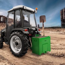 Záťažová skrinka VEVOR 3-bodový traktor kategórie 1, kapacita 800 libier, pre 2'' prijímač závesu, záťažová schránka traktora s objemom 5 cu.ft, odolná oceľ, zelená