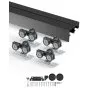 Bypass Door Hardware 4ft Bypass Closet Door Track Kit for 2 Door System Black