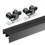VEVOR Bypass Door Hardware, 4ft Heavy Duty Bypass Sliding Door Hardware Kit, Aluminum Alloy Sliding Closet Door Hardware Set with Finger Pulls, for 2 Door System, Fit Door Thickness 1 3/8 " - 1 3/4"