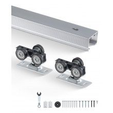 VEVOR Pocket Door Track Kit 1.44m Heavy Duty Pocket Door Hardware Kit 3 Wheels