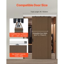 Bypass Door Hardware 5ft Bypass Closet Door Track Kit for 2 Door System Sliver