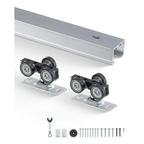 VEVOR Sliding Pocket Door Hardware Track Kit, 1.75m Heavy Duty Pocket Door Hardware Kit, Commercial Grade Pocket Door Hardware and Track Set for 61-91cm Wide Single Door, Smoothly and Easy to Install