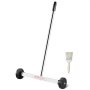 VEVOR magnetic sweeper with long handle, black wheels, and a paintbrush on a white background.