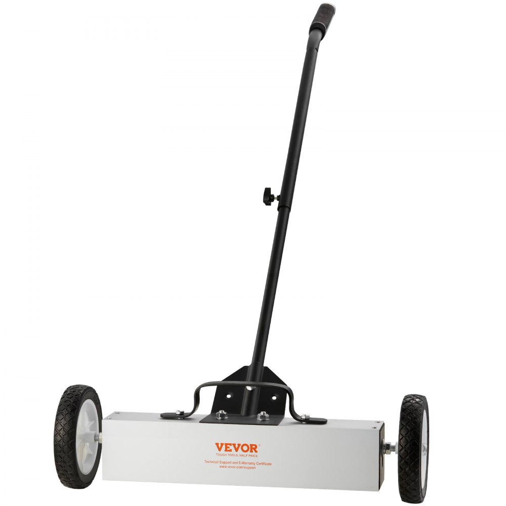 VEVOR 45Lbs Rolling Magnetic Sweeper with Wheels, Push-Type Magnetic Pick Up Sweeper, 18-inch Large Magnet Pickup Lawn Sweeper,  Magnet with Telescoping Handle, Easy Cleanup of Workshop Garage Yard