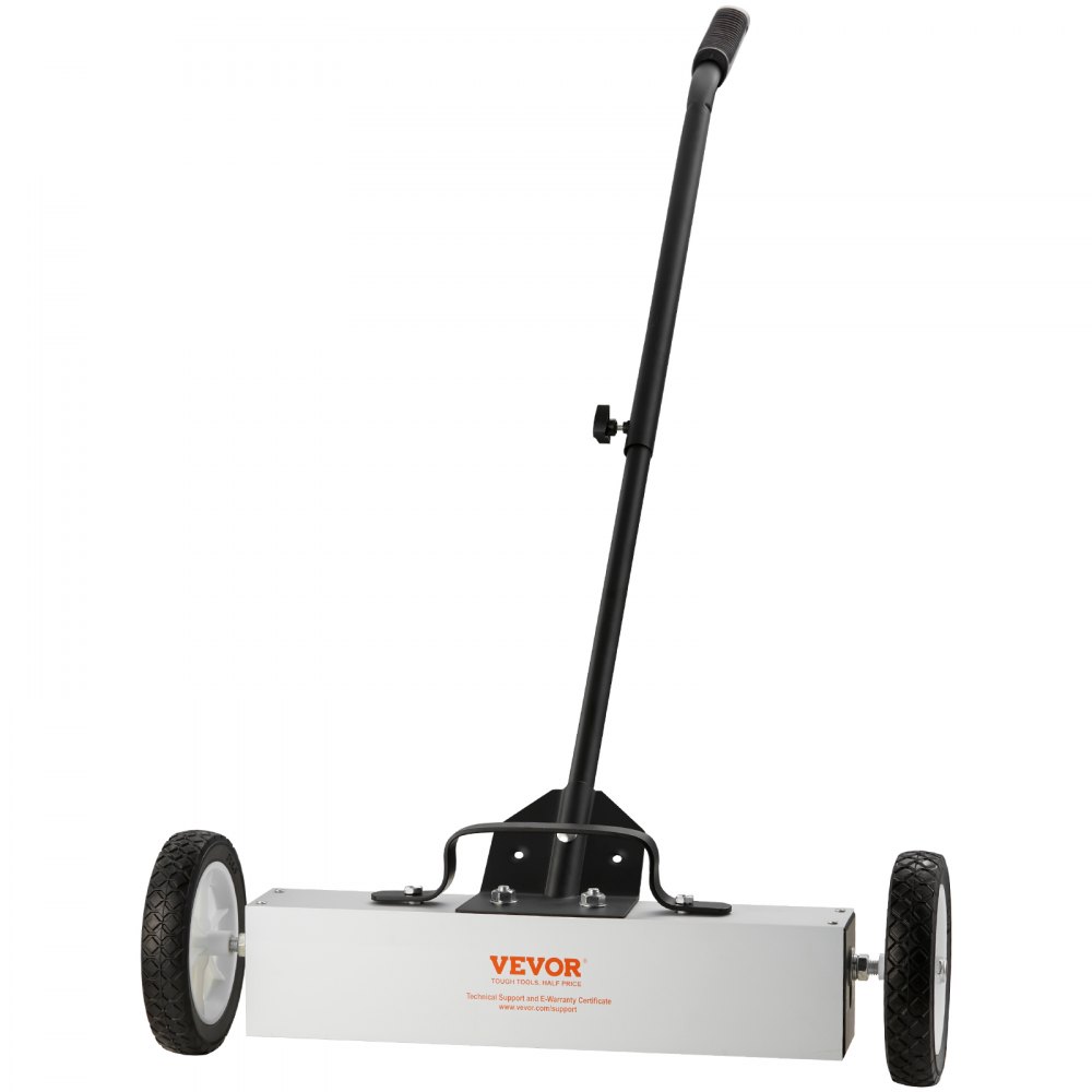 VEVOR 45Lbs Rolling Magnetic Sweeper with Wheels, Push-Type Magnetic Pick Up Sweeper, 18-inch Large Magnet Pickup Lawn Sweeper,  Magnet with Telescoping Handle, Easy Cleanup of Workshop Garage Yard