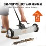 VEVOR Rolling Magnetic Sweeper with Wheels, Push-Type Magnetic Pick Up Sweeper, Large Magnet Pickup Lawn Sweeper, 20.4kg Magnet with Telescoping Handle, Easy Cleanup of Workshop Garage Yard