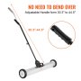 VEVOR 24.9 kg Rolling Magnetic Sweeper with Wheels,Push-Type Magnetic Pick Up Sweeper, Large Magnet Pickup Lawn Sweeper with Telescoping Handle, Easy Cleanup of Workshop Garage Yard