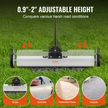 VEVOR 55Lbs Rolling Magnetic Sweeper with Wheels,Push-Type Magnetic Pick Up Sweeper, 36-inch Large Magnet Pickup Lawn Sweeper with Telescoping Handle, Easy Cleanup of Workshop Garage Yard