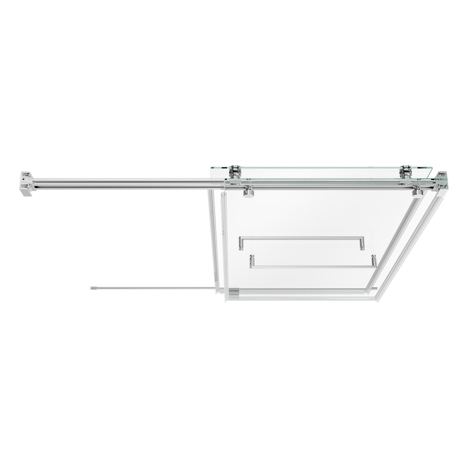 VEVOR Bathtub Shower Door 60"W x 60"H Frameless Bypass Sliding Doors Silver, 5/16" Clear Tempered Glass, Double Sliding Tub Shower Doors with 2 Stainless Steel Handles, Nano Coating, for Bathroom Tubs