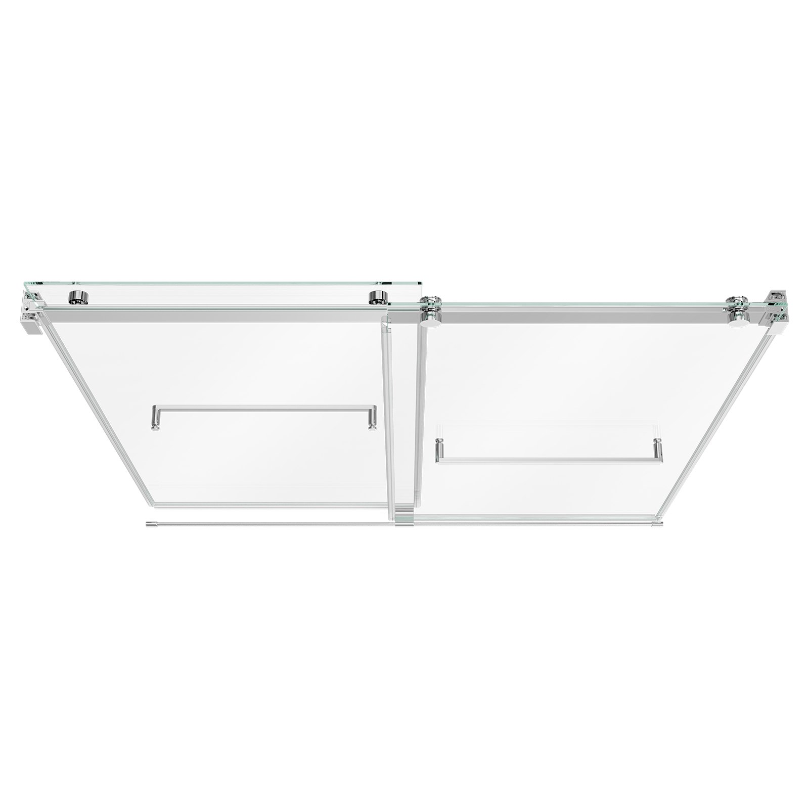 VEVOR Bathtub Shower Door 60"W x 60"H Frameless Bypass Sliding Doors Silver, 5/16" Clear Tempered Glass, Double Sliding Tub Shower Doors with 2 Stainless Steel Handles, Nano Coating, for Bathroom Tubs