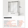 VEVOR Bathtub Shower Door 60" W x 60" H Semi-Frameless Sliding Door Black, 5/16" Thick Clear Tempered Glass, Sliding Tub Shower Door with 2 Stainless Steel Handles, Nano Coating, for Bathroom Tubs