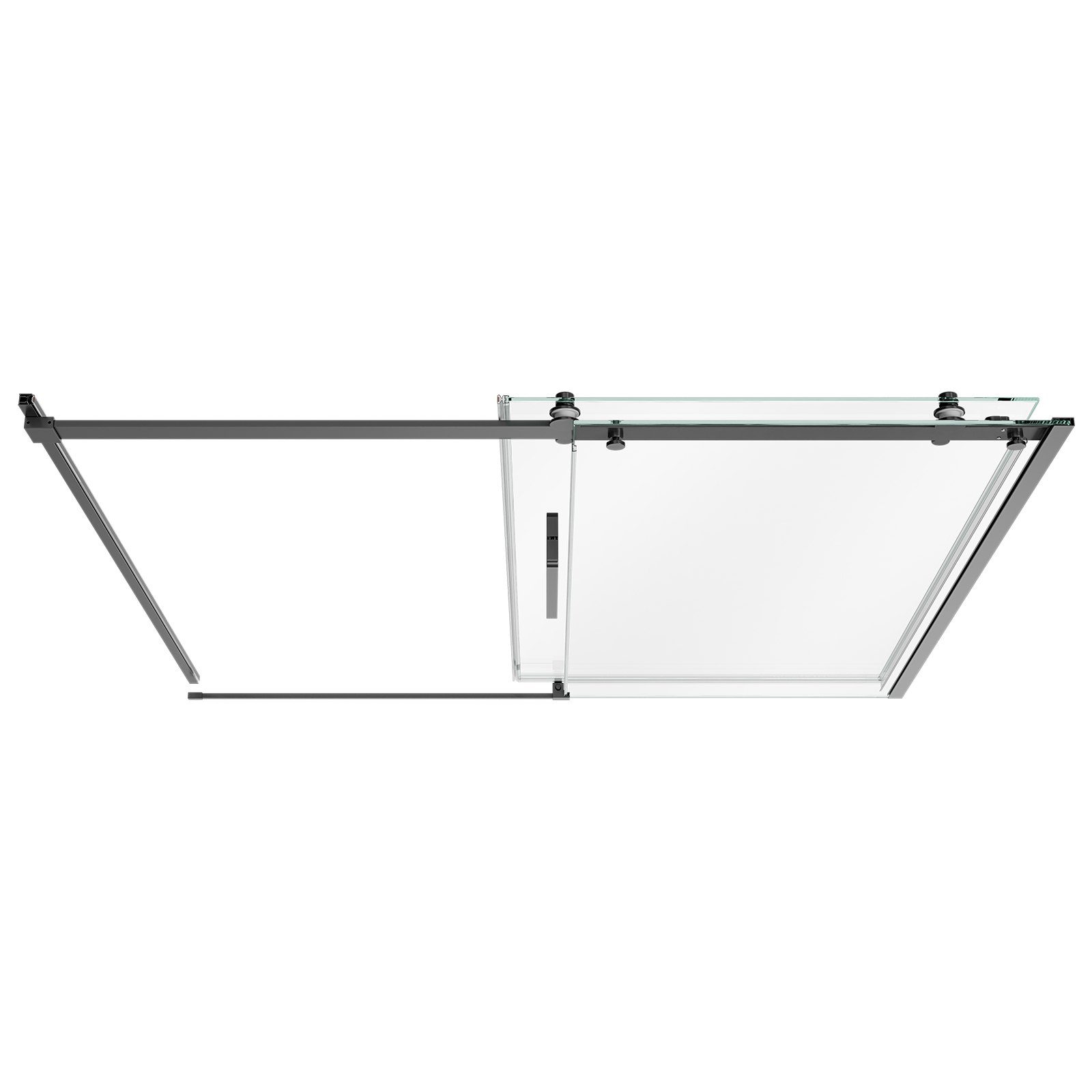 VEVOR Bathtub Shower Door 60" W x 60" H Semi-Frameless Sliding Door Black, 5/16" Thick Clear Tempered Glass, Sliding Tub Shower Door with 2 Stainless Steel Handles, Nano Coating, for Bathroom Tubs