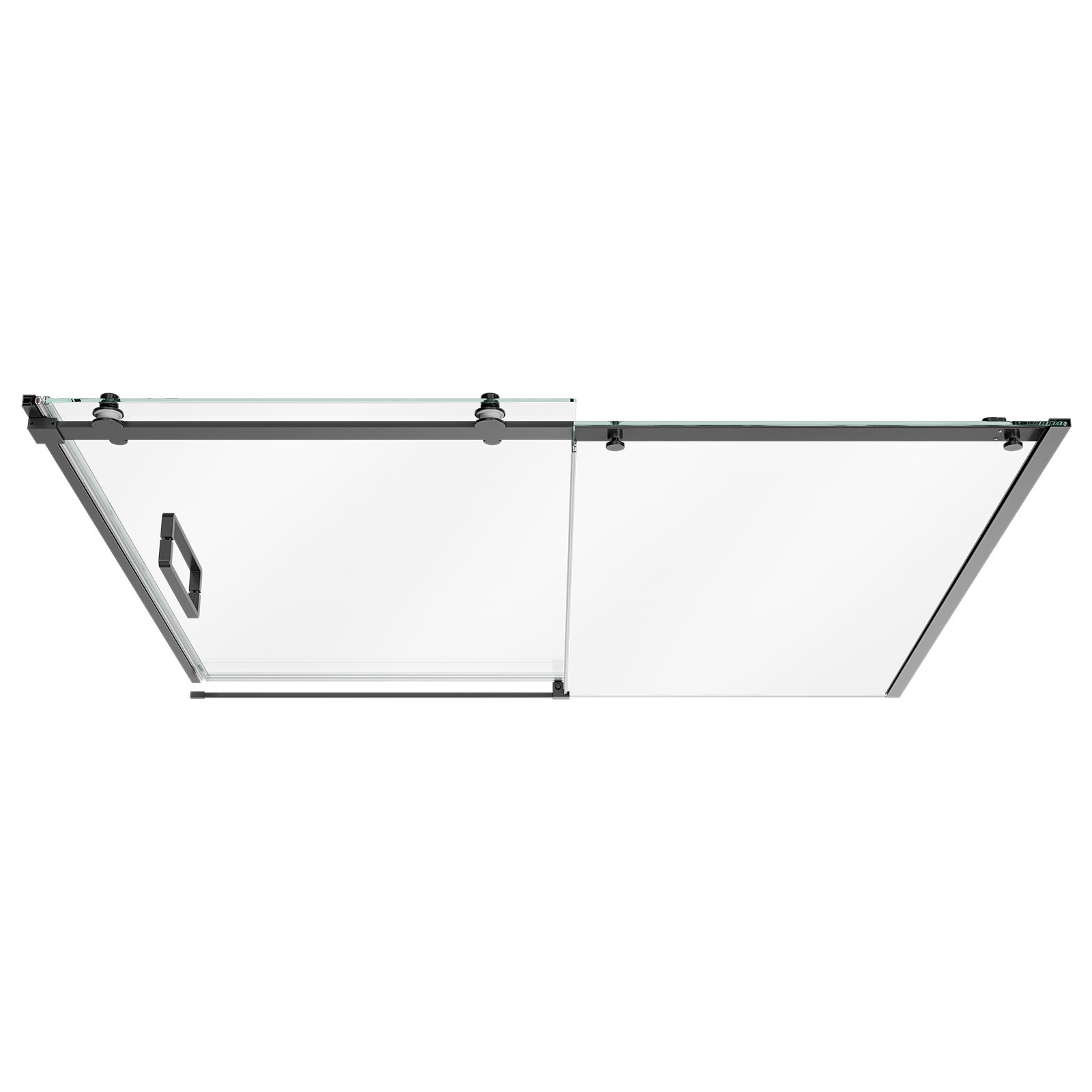 VEVOR Bathtub Shower Door 60" W x 60" H Semi-Frameless Sliding Door Black, 5/16" Thick Clear Tempered Glass, Sliding Tub Shower Door with 2 Stainless Steel Handles, Nano Coating, for Bathroom Tubs