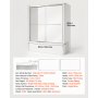VEVOR Bathtub Shower Door 60" W x 60" H Semi-Frameless Bypass Sliding Doors, 1/4" Clear Tempered Glass, Aluminum Slim Frame, Double Sliding Tub Shower Doors with 2 Stainless Steel Handles, Silver