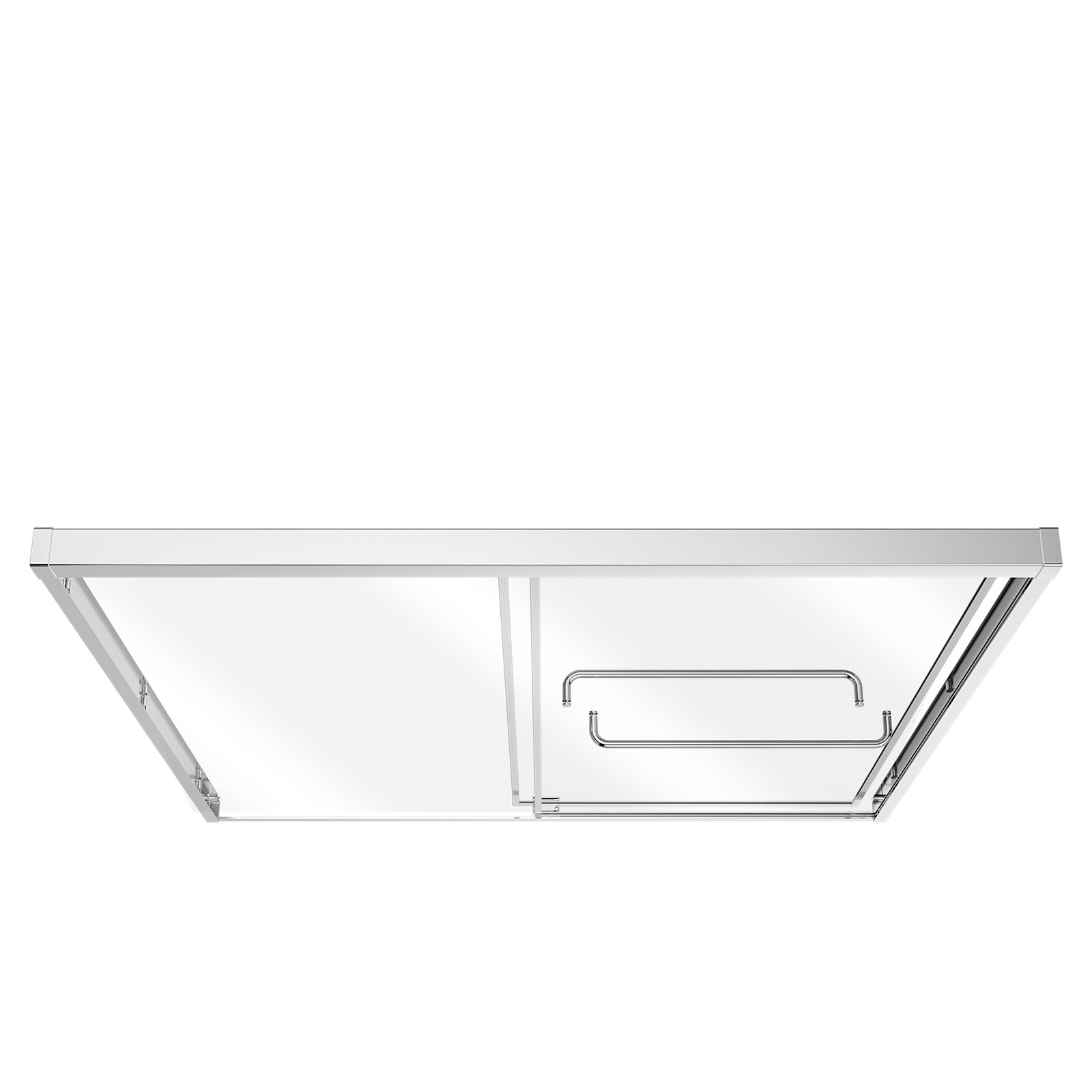 VEVOR Bathtub Shower Door 60" W x 60" H Semi-Frameless Bypass Sliding Doors, 1/4" Clear Tempered Glass, Aluminum Slim Frame, Double Sliding Tub Shower Doors with 2 Stainless Steel Handles, Silver