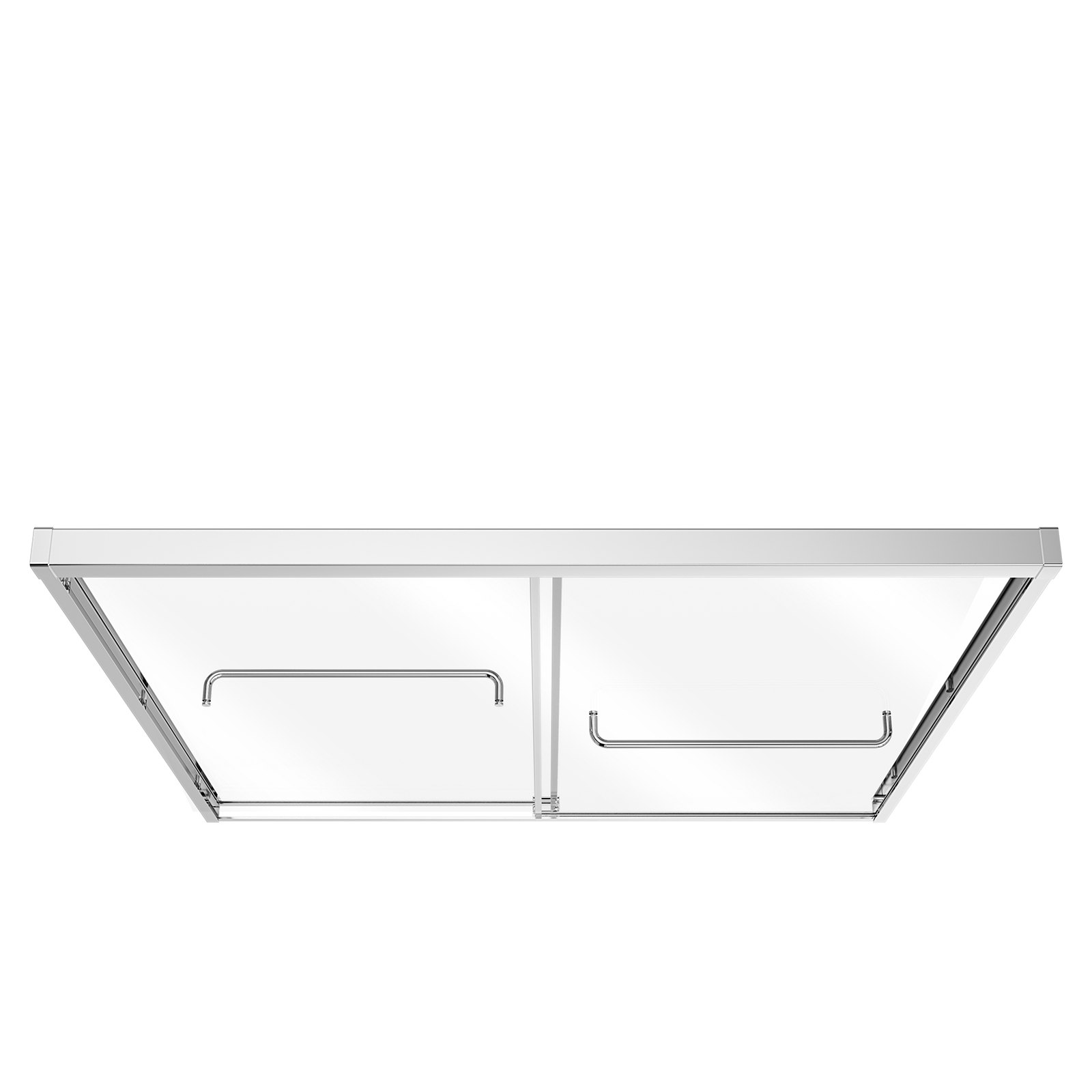 VEVOR Bathtub Shower Door 60" W x 60" H Semi-Frameless Bypass Sliding Doors, 1/4" Clear Tempered Glass, Aluminum Slim Frame, Double Sliding Tub Shower Doors with 2 Stainless Steel Handles, Silver