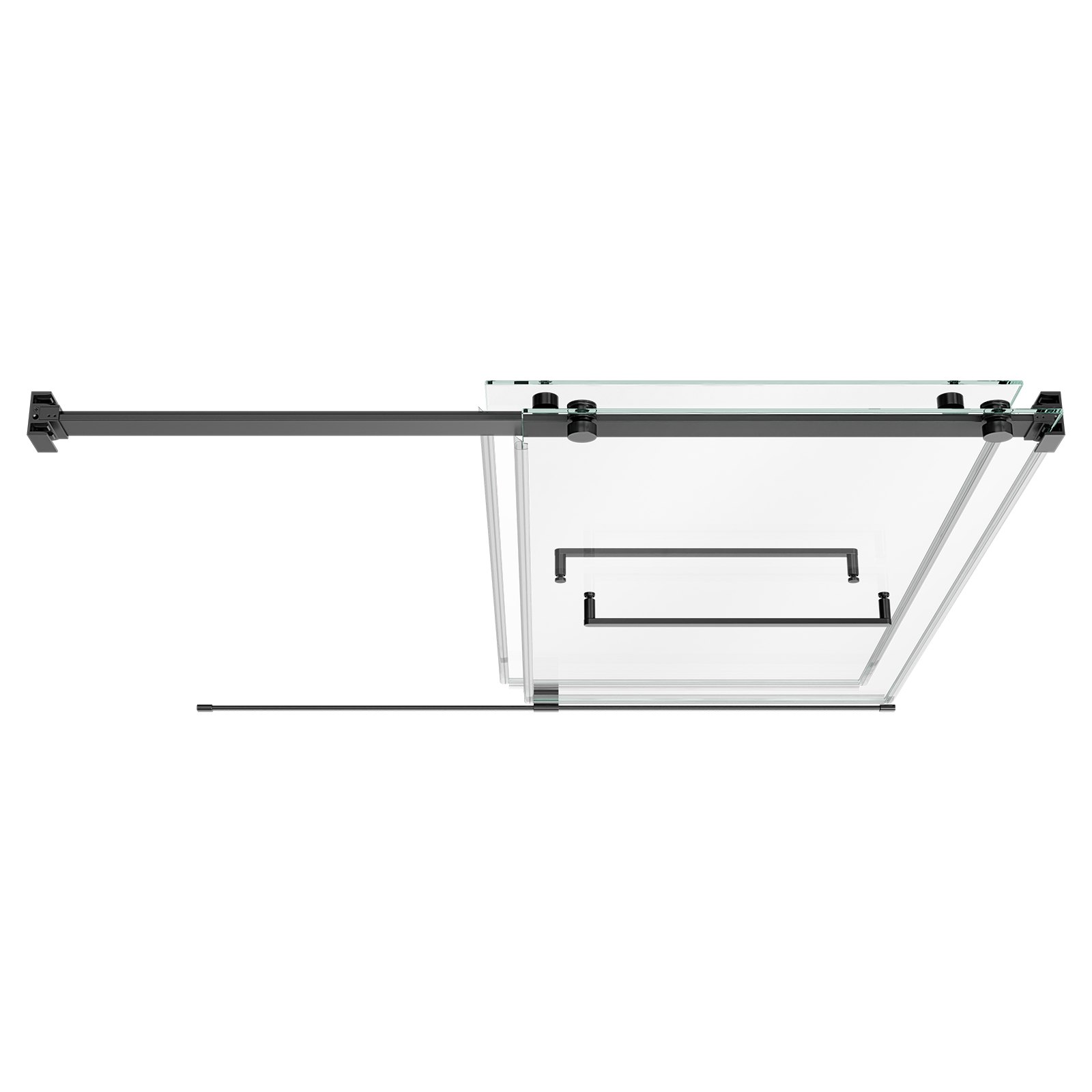 VEVOR Bathtub Shower Door 60"W x 60"H Frameless Bypass Sliding Doors Black, 5/16" Clear Tempered Glass, Double Sliding Tub Shower Doors with 2 Stainless Steel Handles, Nano Coating, for Bathroom Tubs