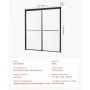 VEVOR Bathtub Shower Door, 1422-1524 mm x 1524 mm, Semi-Frameless Double Sliding Tub Door, Semi-Frameless Bypass Tub Door with 1/4 in Shatterproof Tempered Glass and Stainless Steel Handle, Black
