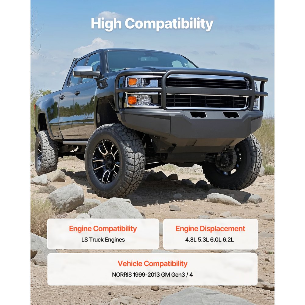 VEVOR LS Truck Cam Kit, 5-Piece Set, Includes Pushrods Springs & Seals, Compatible with 1999-2013 GM Gen3/4 Norris Trucks, Fits 4.8L, 5.3L, 6.0L ,6.2L Engines, OE 12625437 SP011-16