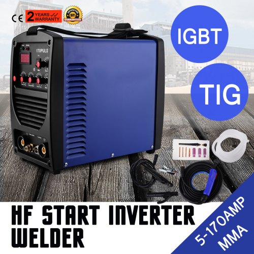 170a Mma/arc Dc Inversor Pulso Soldador Com Lift Tig Led + Kit Completo Hf Start
