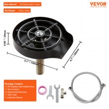 VEVOR Glass Rinser, 10 Powerful Spraying Jets 360° Rotating Cup Rinser for Sink, 304 Stainless Steel Faucet Cup Washer with ABS Cup Holder for Baby Bottle, Glass Cup, Wine Glass (Matte Black Base)