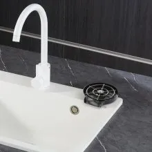VEVOR Glass Rinser 10-Hole 360° Rotating Stainless Steel Washer ABS Cup Holder