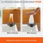glass cleaning using VEVOR glass rinser with powerful water jets, showcasing before and after cleaning.